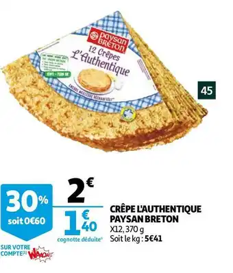 Auchan Paysan breton crêpe l'authentique offre
