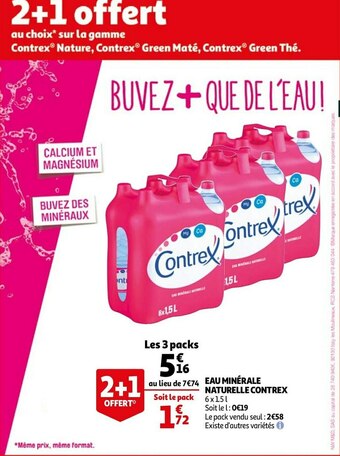 Auchan Contrex eau minérale naturelle offre