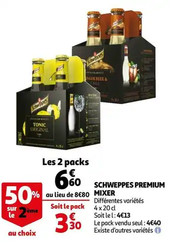 Auchan Schweppes schweppes premium mixer offre