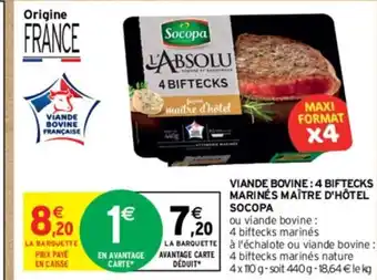 Intermarché Express VIANDE BOVINE: 4 BIFTECKS MARINES MAÎTRE D'HÔTEL SOCOPA offre