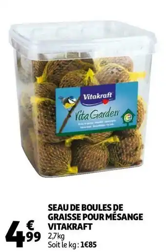 Auchan Vitakraft seau de boules de graisse pour mésange offre