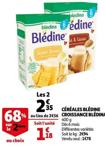 Auchan Blédina céréales blédine croissance offre
