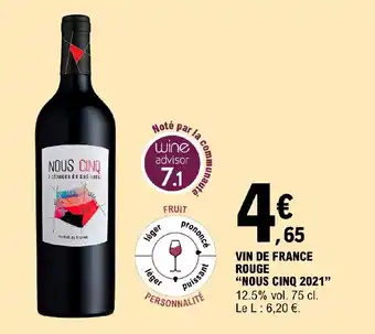 E.Leclerc VIN DE FRANCE ROUGE offre