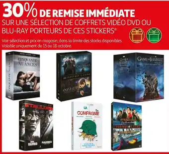 Bon plan sur une sélection de coffrets vidéo dvd ou blu-ray porteurs de ces stickers