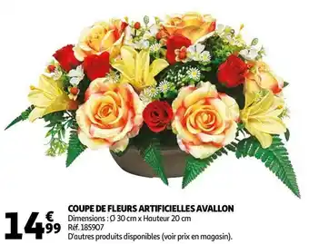 Auchan Coupe de fleurs artificielles avallon offre