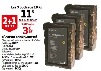 Union bûches de bois compressé