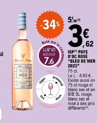 E.Leclerc IGP(1) PAYS D'OC ROSÉ offre