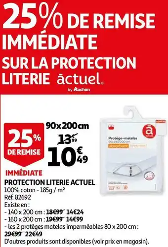 Auchan Auchan protection literie offre