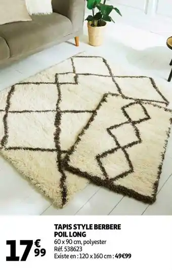 Auchan Tapis style berbere poil long offre