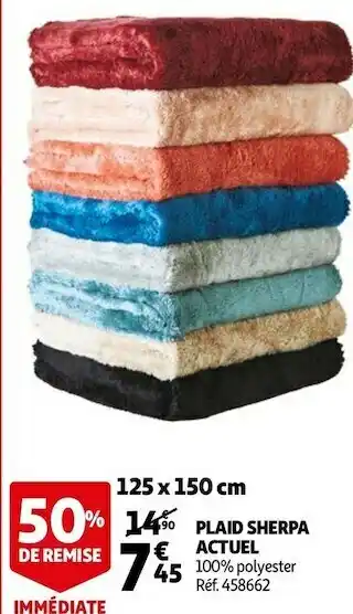 Auchan Actuel plaid sherpa offre
