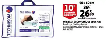 Oreiller ergonomique bloc air