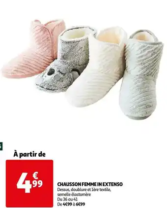 Auchan In extenso chausson femme offre