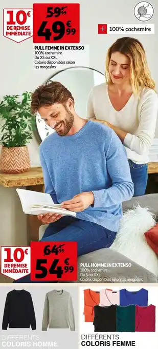 Auchan In extenso pull femme + pull homme offre