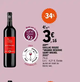 E.Leclerc AOP(2) GAILLAC ROUGE "GRANDE RÉSERVE offre