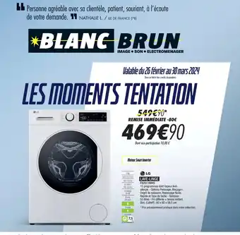 Blanc Brun LG lave linge offre