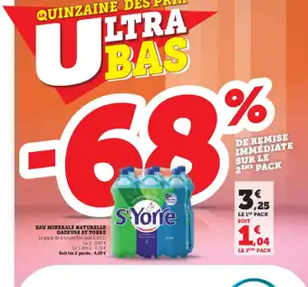 Hyper U EAU MINERALE NATURELLE GAZEUSE ST YORRE offre