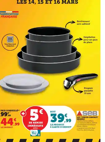 Hyper U LOT 7 PIECES COMPACT INGENIO offre