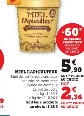 Hyper U MIEL L'APICULTEUR offre