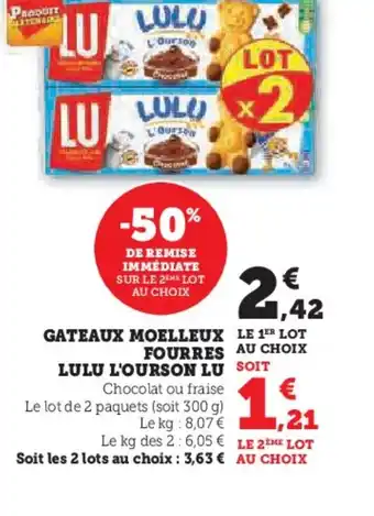 Hyper U GATEAUX MOELLEUX FOURRES offre