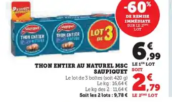 Hyper U THON ENTIER AU NATUREL MSC offre