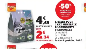 Hyper U LITIERE POUR CHAT MINERALE BI-CARBONITE offre