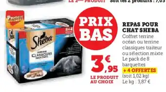 Hyper U Repas pour chat sheba offre