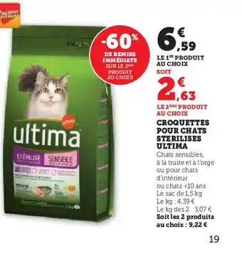Hyper U CROQUETTES POUR CHATS STERILISES ULTIMA offre