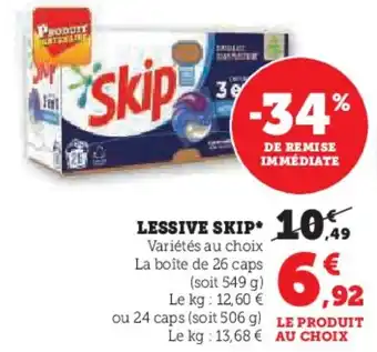 Hyper U LESSIVE SKIP* offre