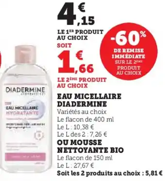 Hyper U EAU MICELLAIRE DIADERMINE offre