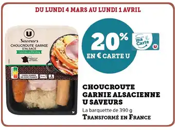 Hyper U CHOUCROUTE GARNIE ALSACIENNE U SAVEURS offre