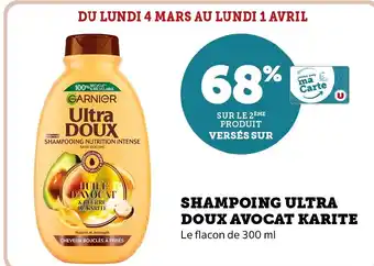 Hyper U SHAMPOING ULTRA DOUX AVOCAT KARITE offre