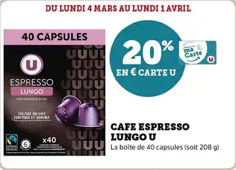 Hyper U CAFE ESPRESSO LUNGO U offre