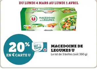 Hyper U MACEDOINE DE LEGUMES U offre