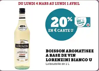 Hyper U BOISSON AROMATISEE A BASE DE VIN LORENZINI BIANCO U La bouteille de 1 L offre