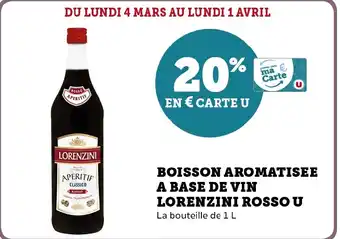 Hyper U BOISSON AROMATISEE A BASE DE VIN LORENZINI ROSSO U offre