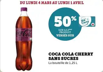 Hyper U COCA COLA CHERRY SANS SUCRES offre