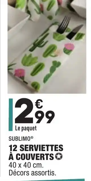 12 Serviettes a couverts