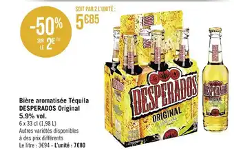 Casino Supermarchés Bière aromatisée Téquila DESPERADOS Original offre
