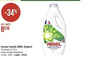 Casino Supermarchés Lessive liquide ARIEL Original* offre