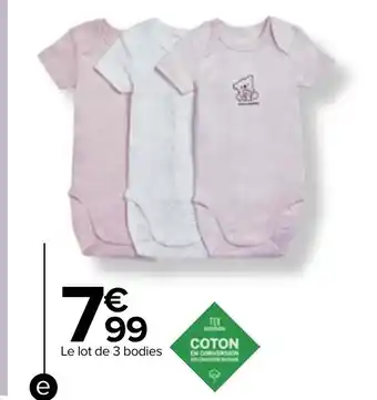 Carrefour Bodies manches courtes offre