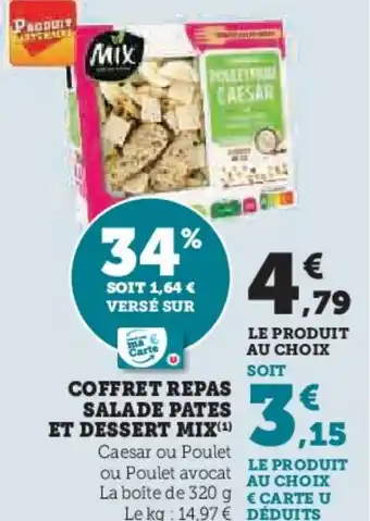Super U COFFRET REPAS SALADE PATES ET DESSERT MIX(1) offre