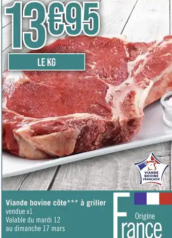Géant Casino Viande bovine côte*** à griller offre