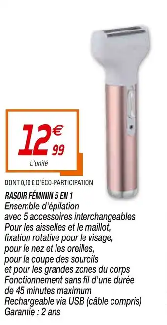 Netto Rasoir féminin 5 en 1 offre