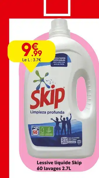 Maxi Bazar Skip Lessive liquide 60 lavages 2.7L offre