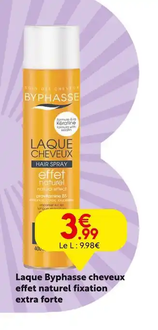 Maxi Bazar Byphasse Laque cheveux effet naturel fixation extra forte offre