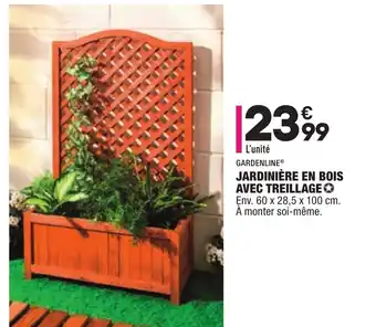 ALDI Jardinière en bois Avec Treillage offre