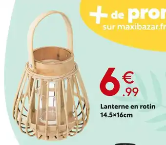 Maxi Bazar Lanterne en rotin 14.5x16cm offre