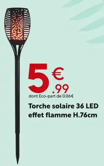 Maxi Bazar Torche solaire 36 LED effet flamme H.76cm offre