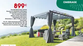 Maxi Bazar Hespéride Tonnelle Belize lattes 3,8x3m offre