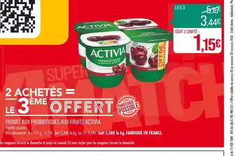 Match ACTIVIA YAOURT AUX PROBIOTIQUES AUX FRUITS offre